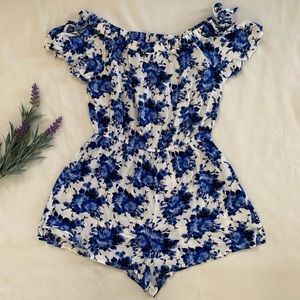Off Shoulder Romper with bow sleeves